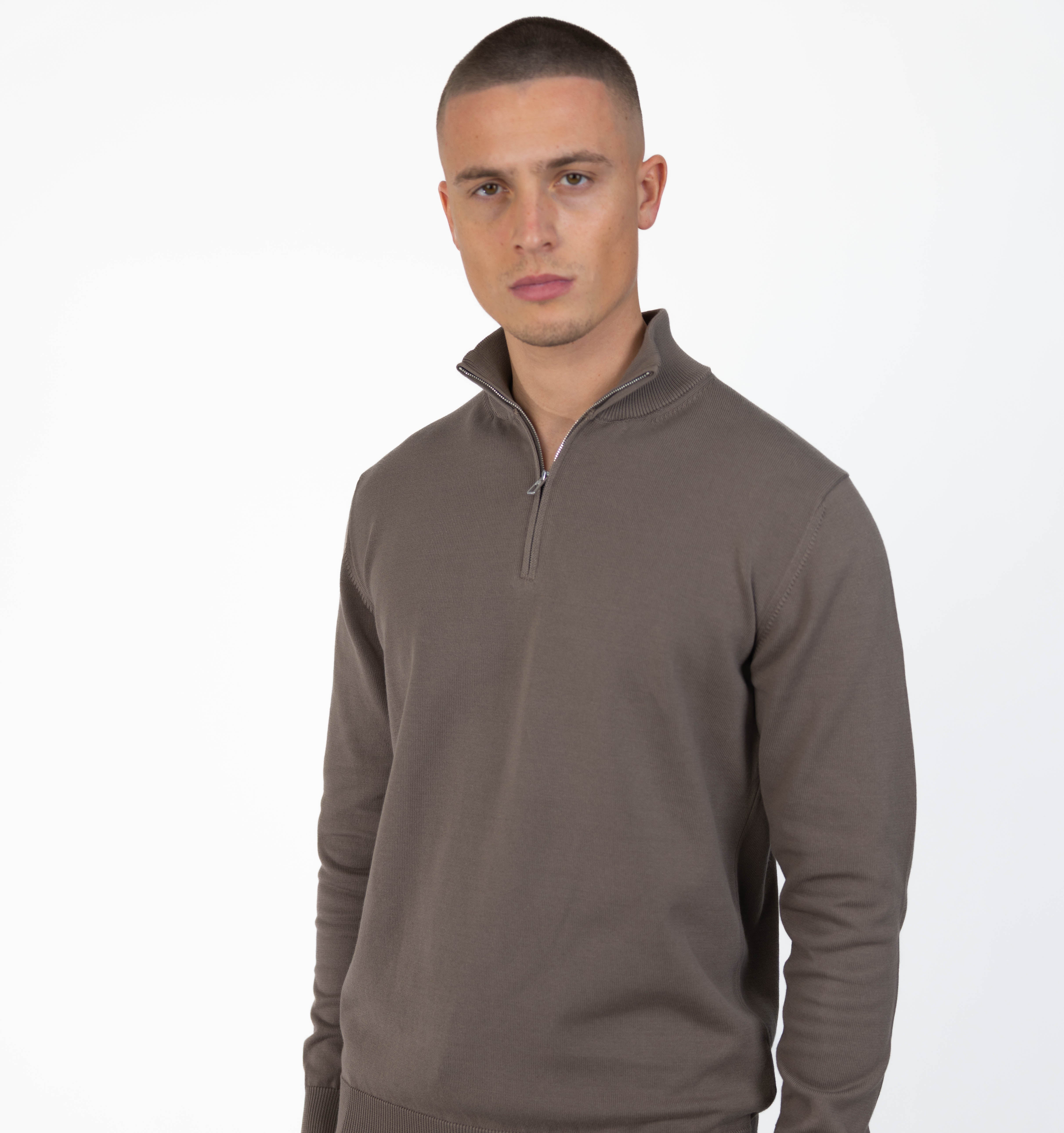 MERANO HALF ZIP - TAUPE