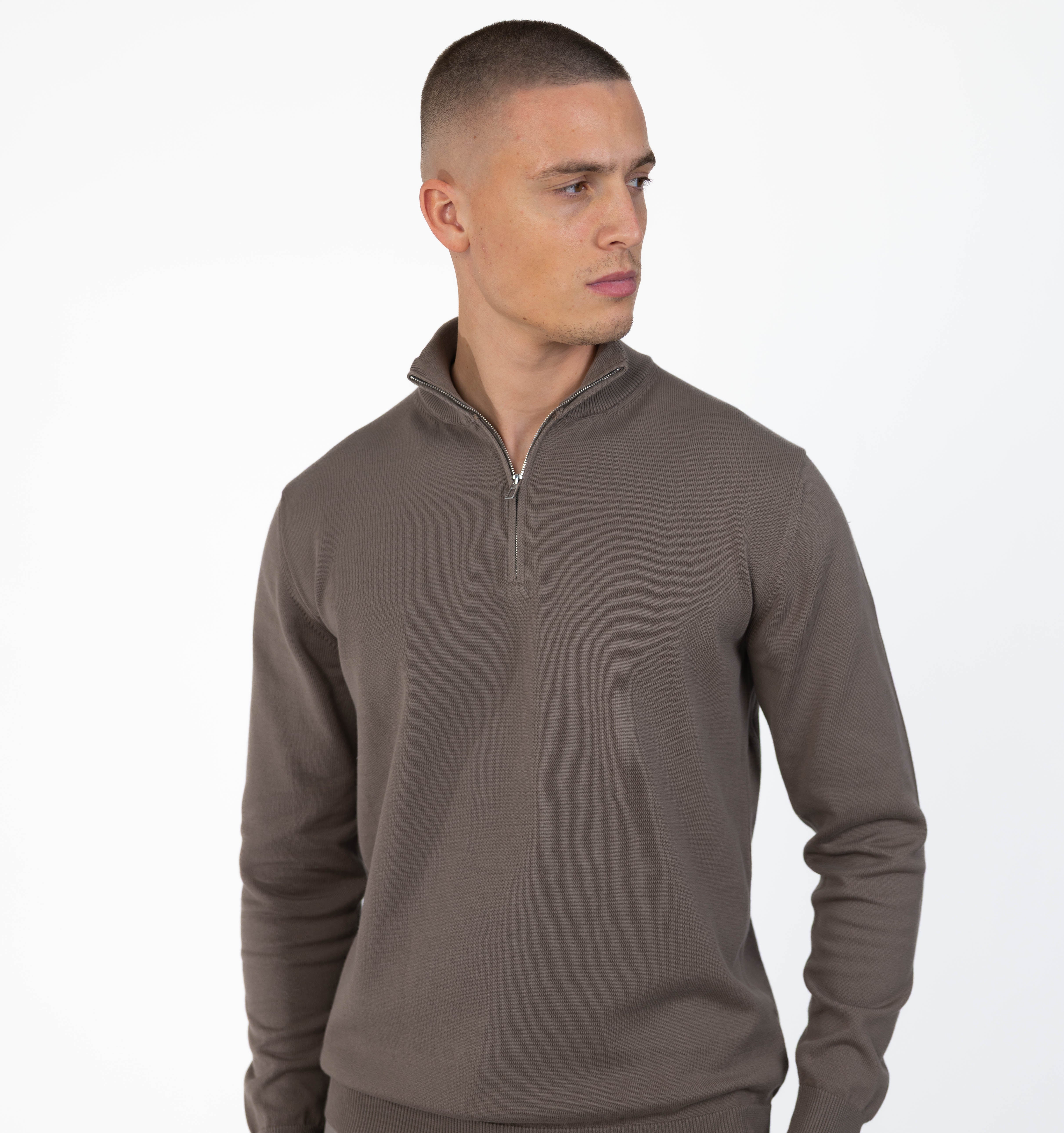 MERANO HALF ZIP - TAUPE