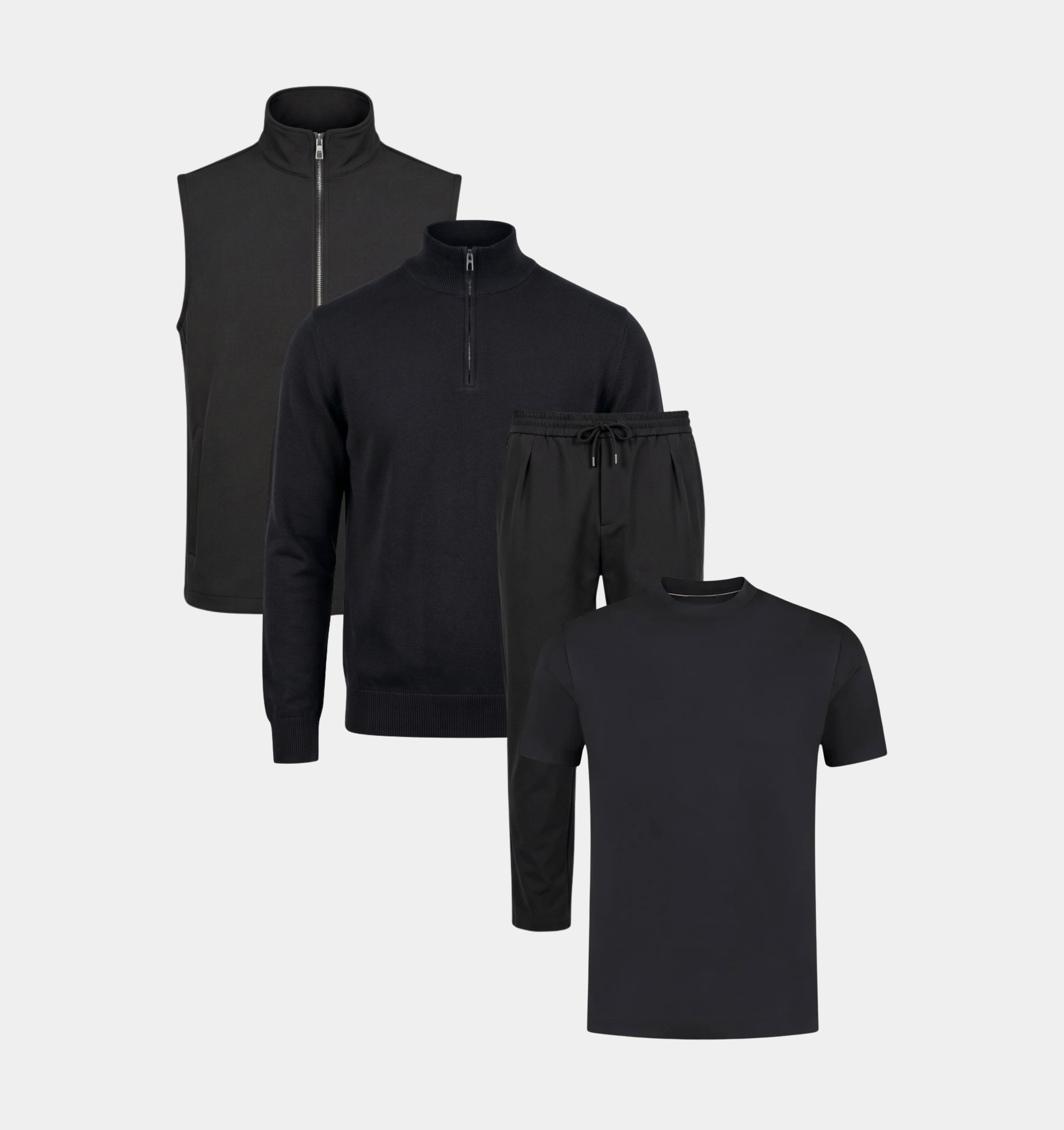COMPLETE SET - HALF ZIP - BLACK