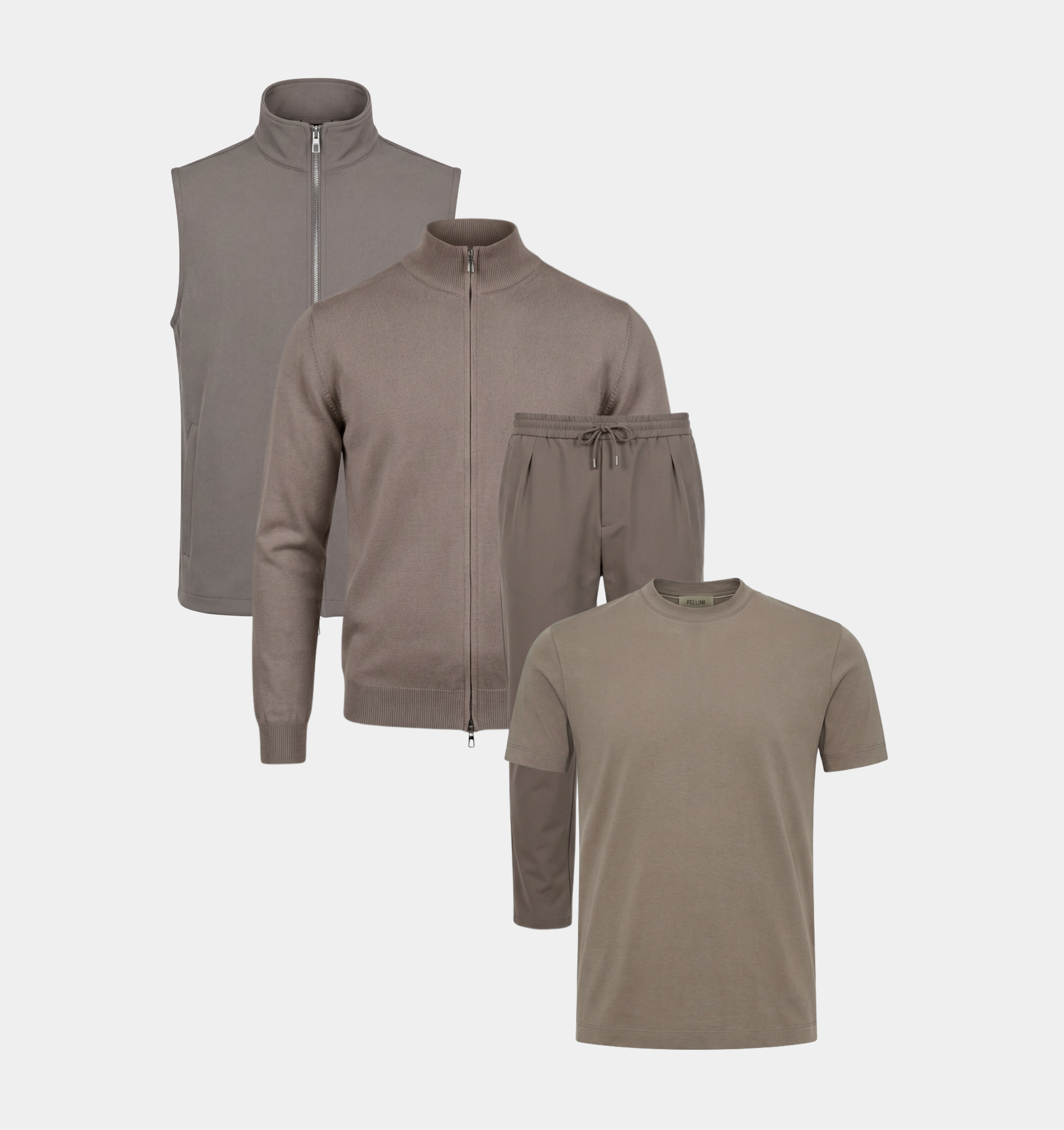 COMPLETE SET - FULL ZIP - STONE