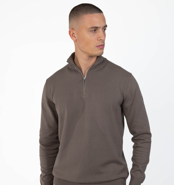 MERANO HALF ZIP - TAUPE