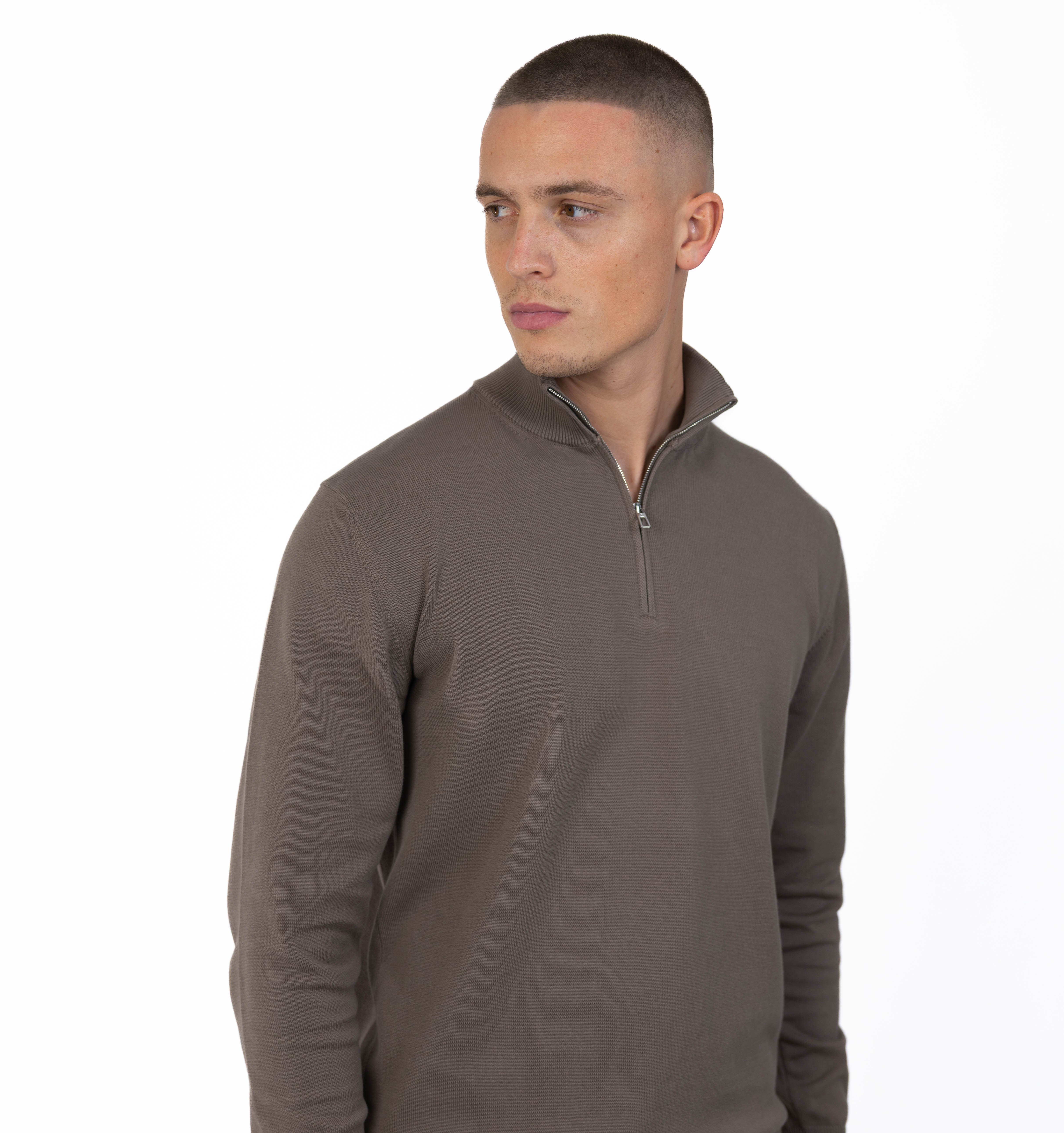MERANO HALF ZIP - TAUPE