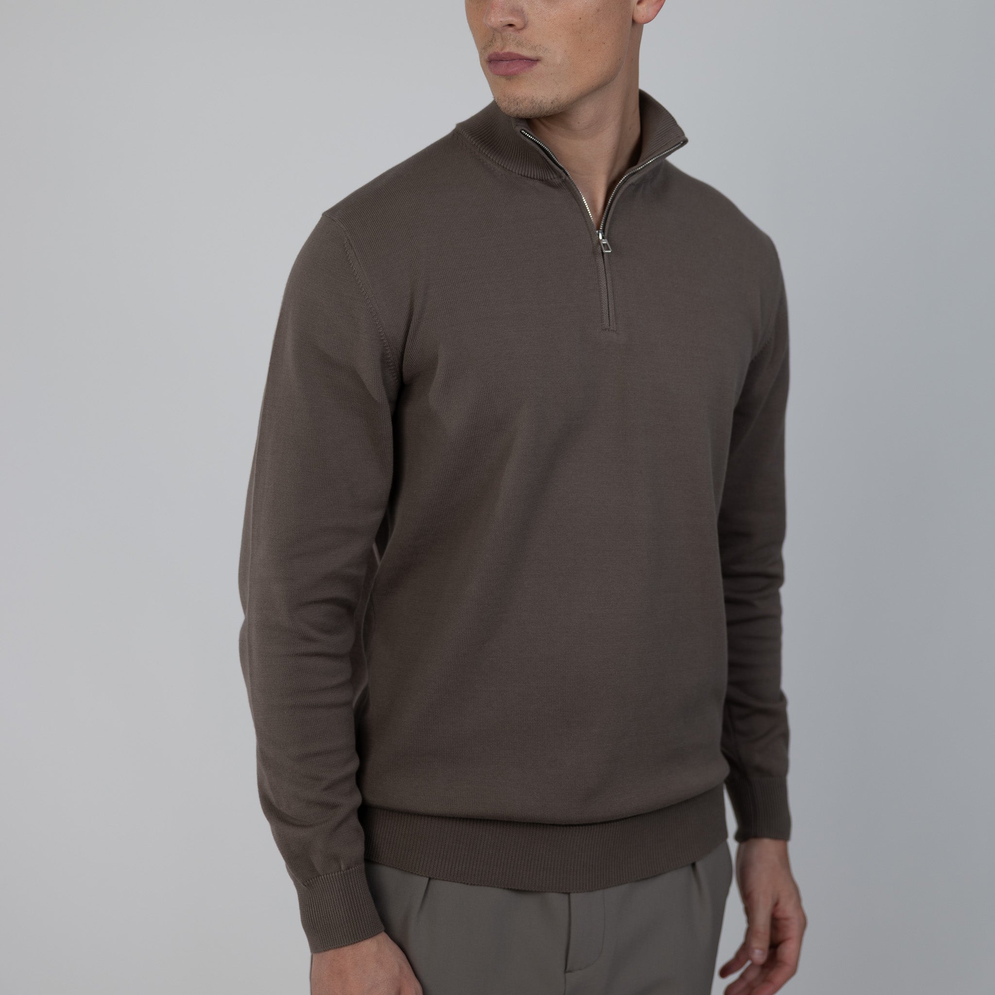 MERANO HALF ZIP - TAUPE