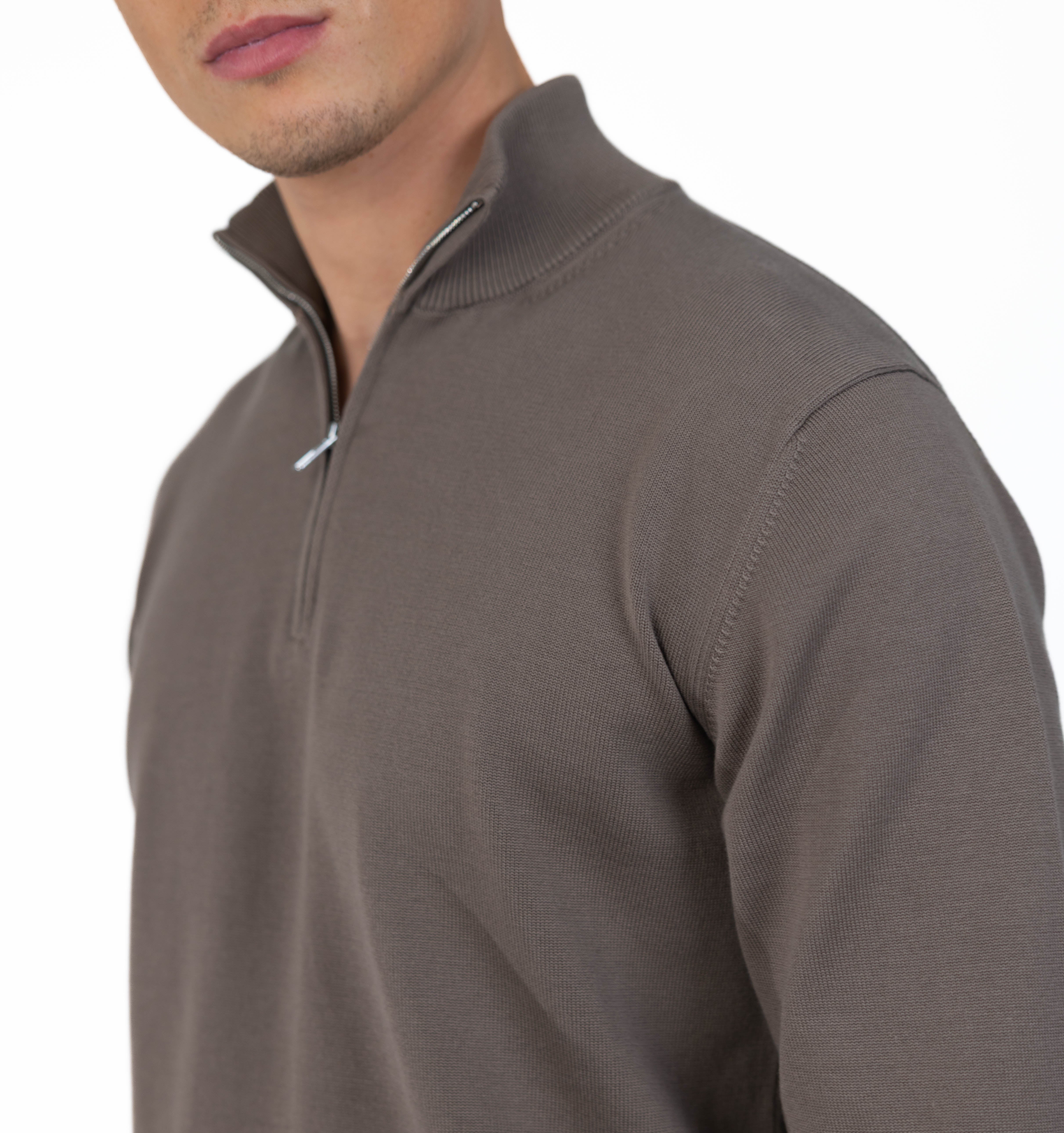MERANO HALF ZIP - TAUPE