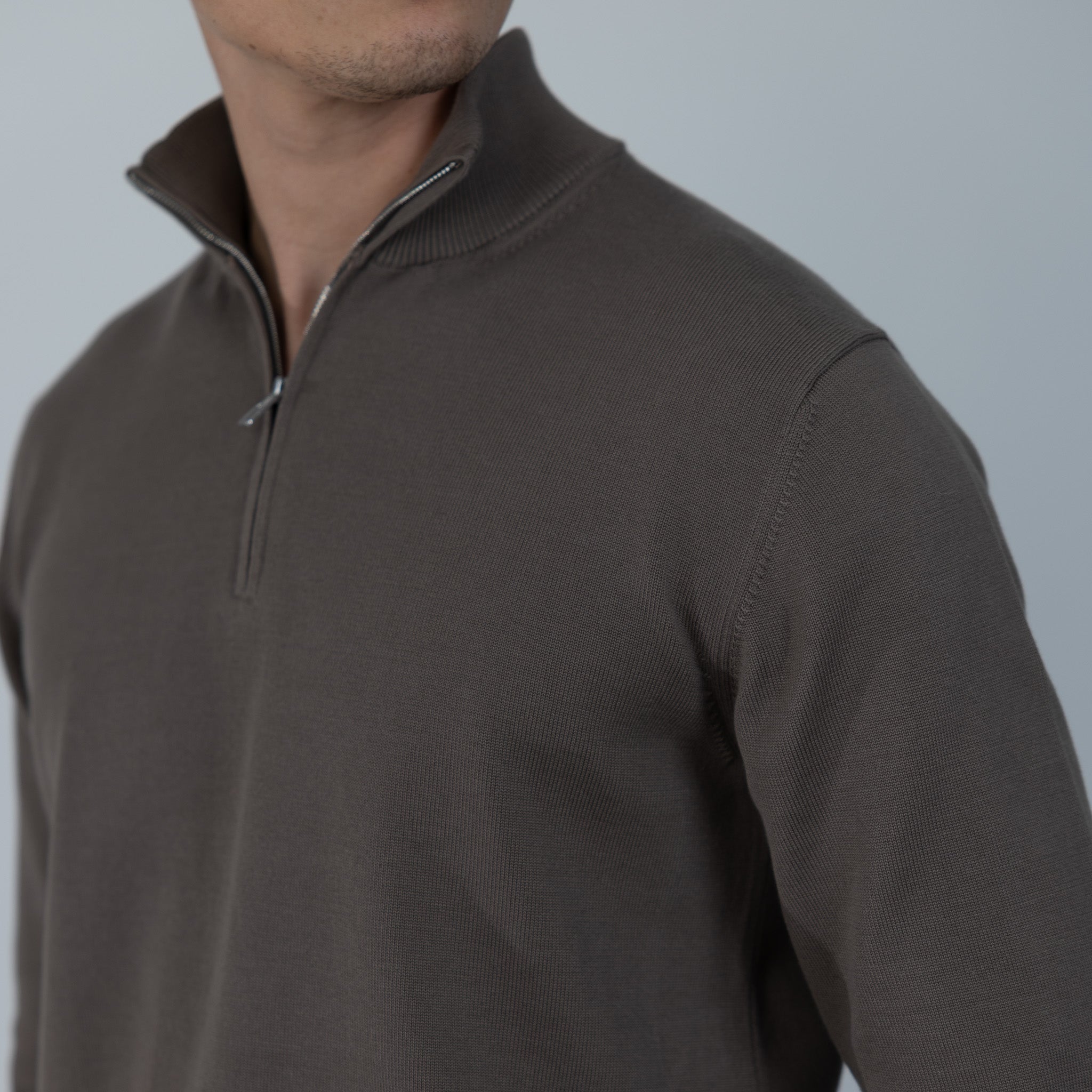 MERANO HALF ZIP - TAUPE