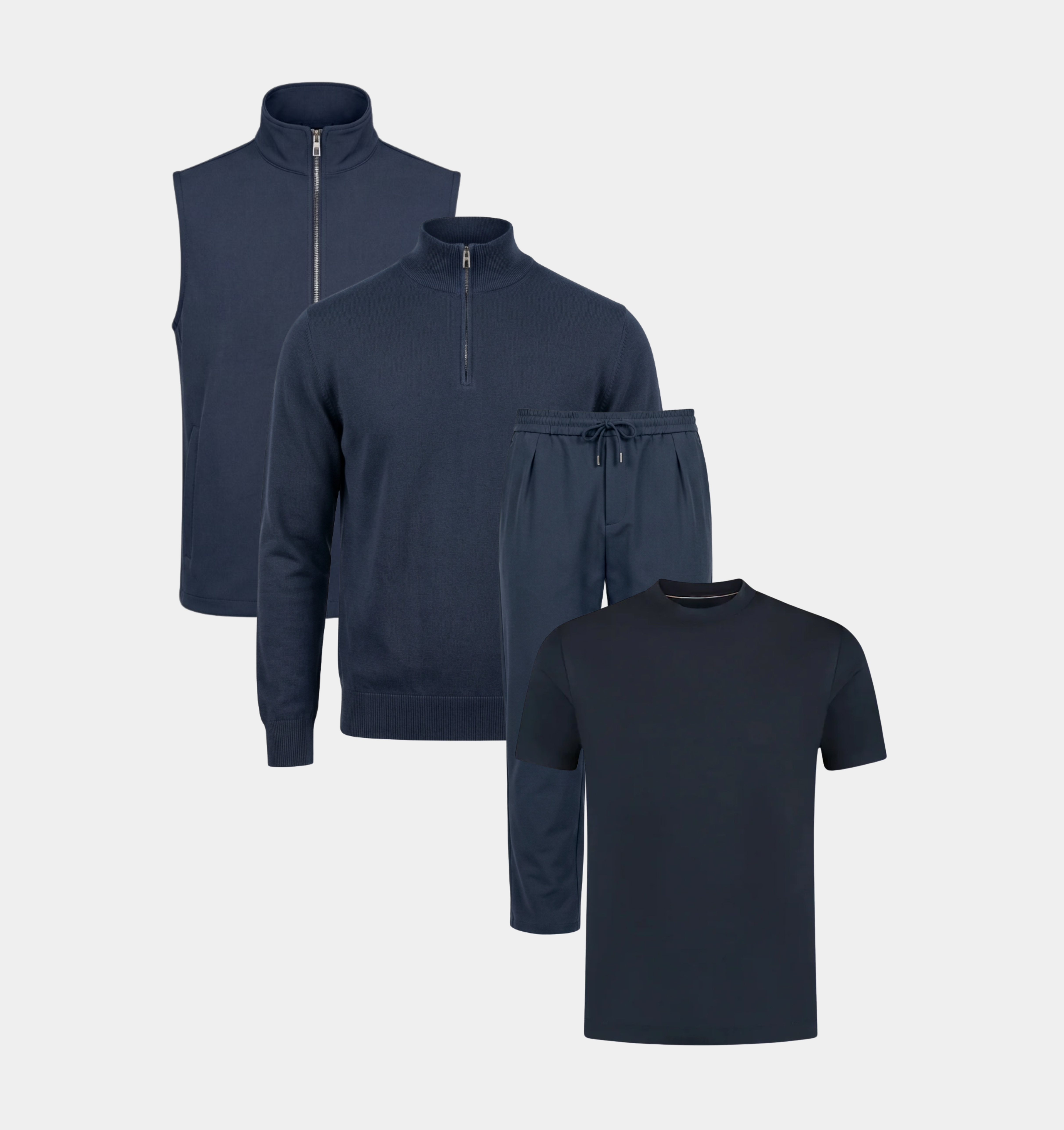 COMPLETE SET - HALF ZIP/WIDE-FIT - NAVY
